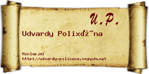 Udvardy Polixéna névjegykártya